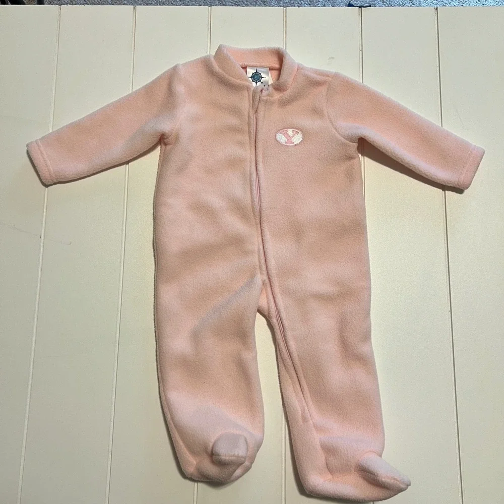 Creative Knitwear BYU Cougars Baby Pink Fleece Footed Romper 6-9M Style 151